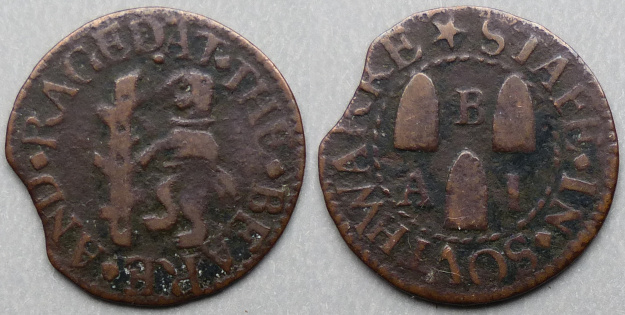 Kent Street, A B (I) AT THE BEARE AND RAGED STAFE farthing Kent Street, A B (I) AT THE BEARE AND RAGED STAFE farthing